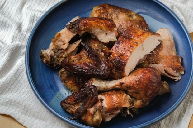 Pieces of rotisserie chicken that you can freeze