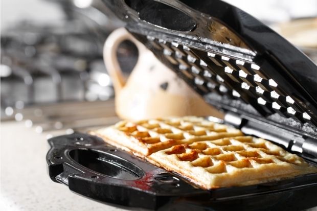 Finished waffles not splitting in half in waffle maker