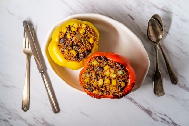 Stuffed bell peppers with seeds that you can eat
