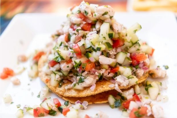 Ceviche toast made after cook learned how long ceviche is good for