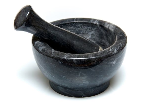 Mortar and pestle purchased after cook learned how to puree without a blender