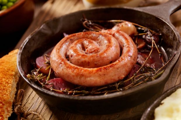 Cumberland sausage in a pan that can be substituted