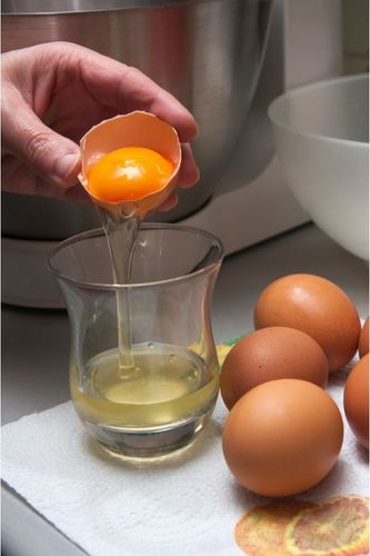 Separating egg yolk from egg white instead of using whole egg