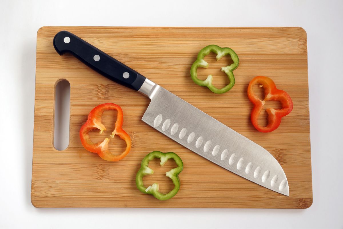 Vegetables chopped with Santoku knife instead of Nakiri knife