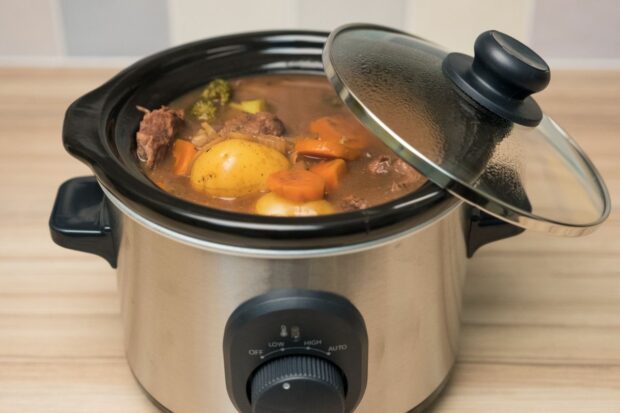 Slow cooker that works differently from a rice cooker