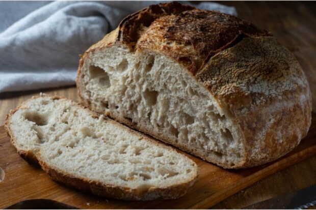 Sourdough bread made with a bread maker