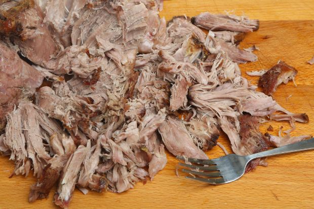 Pulled pork from a slow cooker